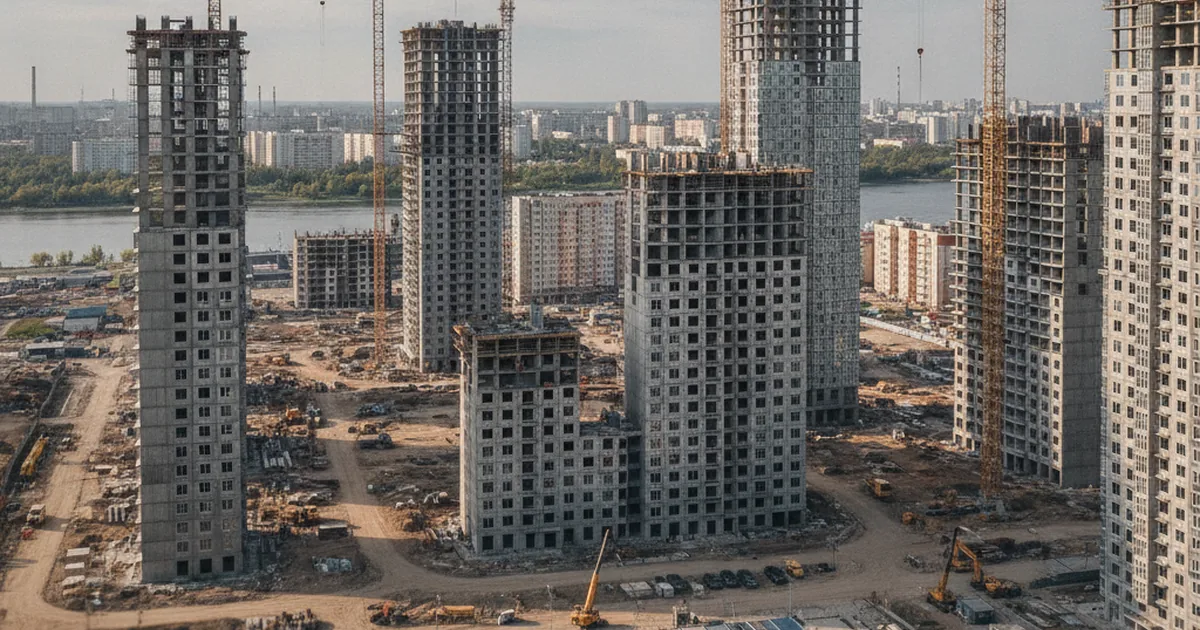 Строительная площадка комплексного развития территории в Новосибирске